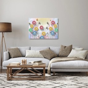 Tablou pe sticlă - Lunca colorată (70x50 cm)