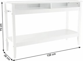 Măsuţă tip consolă, alb, FARUS
