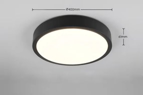 Trio - Plafonieră LED dimabilă ISEO, 24 W, 230 V, 3000 K, Ø 40 cm, neagră