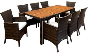 Deuba Set ratan de gradina Berlin 1+8 - maro/lemn