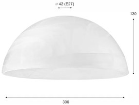 Abajur de rezervă din sticlă E27 130x300 mm alb