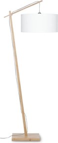 Lampadar cu cadru din bambus si abajur din tesatura in, Andes natur/ alb ANDES/F/4723/W