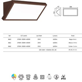 Aplica LED CCT pentru exterior IP65 CREEK 26,8cm, alb MA-8861