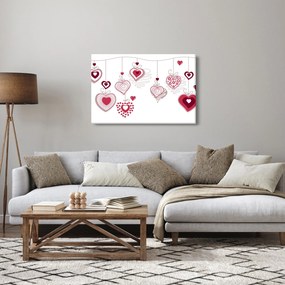 Tablou cu inimiore pictate (90x60 cm)