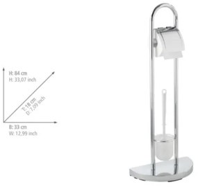 WENKO 16608100 - Perie WC COSENZA 33 x 84 cm, finisaj crom lucios/satinat