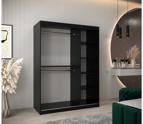Dulap de haine 150 cm Toki 2 (negru mat + stejar artisan). 1064991