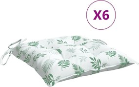 vidaXL Perne de scaun, 6 buc., model frunze, 50x50x7 cm, textil oxford