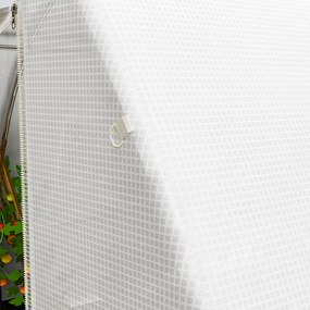 Outsunny Folie de schimb seră tunnel 12 m² 4 x 3 x 2 m PE anti-UV impermeabilă 8 ferestre + ușă înfășurabilă cu fermoar alb | Aosom Romania