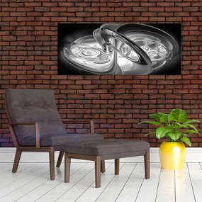 Tablou cu abstracțiune modernă în gri (120x50 cm)