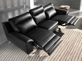 Canapea 3 locuri eleganta, design LUX cu functia relax Cowhide black