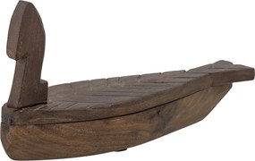 Cutie de depozitare cu capac din lemn reciclat maro, 25x5x9 cm, „Hamida”
