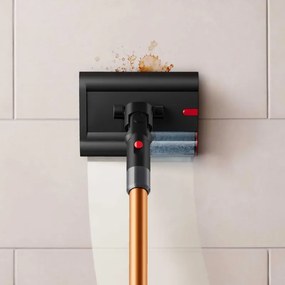Aparat vertical pentru curatare umeda Dyson PencilWash WR04 637239-01, 300/340 ml, 30 min, 100 m², 2 moduri, Autopropulsie, Inclinare de 170°, LED, Negru/Auriu