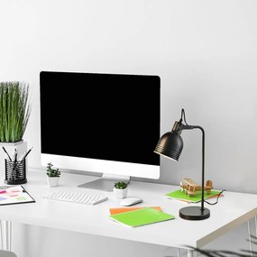 Veioza, lampa de masa design industrial Flint negru