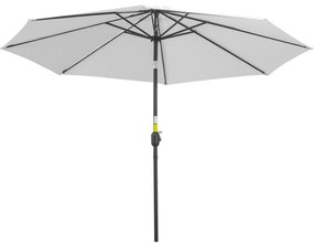 Umbrela de Gradina Outsunny Φ300cm, Manivela Reglabila, Metal si Poliester, Alb | Aosom RO