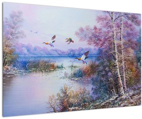 Tablou - Sosirea toamnei, pictură în ulei (90x60 cm)