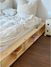 Pat matrimonial din lemn masiv de pin cu somieră 140x200 cm Ziggy – Karup Design