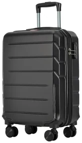 Valisă de cabină cu 4 roți Bontour „Spinner” cu blocare TSA, 55x39x20 cm, neagră