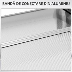 Outsunny Copertina moderna din policarbonat si aluminiu pentru balcoane, ferestre si usi, copertina pentru exterior | Aosom Romania