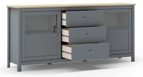 Comodă verde prăfuit din lemn de pin 180x80x40 cm Misti – Marckeric