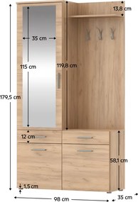 Set pentru hol, stejar artisan, LEVITO