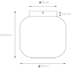 Plafonieră Lucide 45194/25/65 JOANET 1xE27/40W/230V negru
