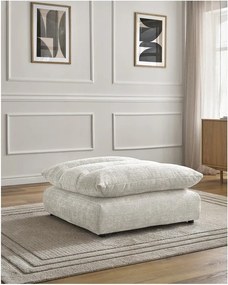 Taburet alb cu tapițerie din chenille Neil – Bobochic Paris