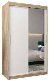 Dulap de haine 120 cm Toki 2 (stejar sonoma + alb mat). 1064982