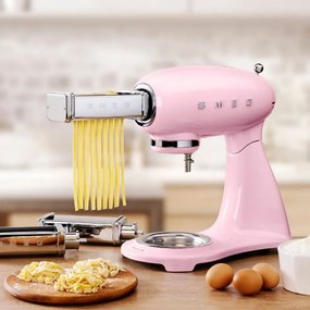 Mixer planetar SMEG SMF03PKEU, 800 W, 4,8 l, 10 viteze, Functie de pornire treptata, Roz