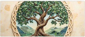 Tablou – Arborele vieții împletit (120x50 cm)