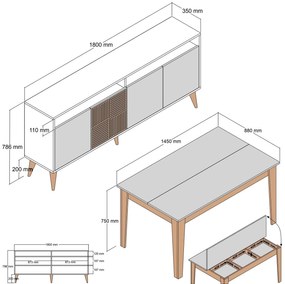 Mobilier living Milhouse (lemn de nuc + antracit). 1088729