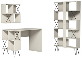 Set mobilier pentru birou Likime 1 (crem + negru) . 1095022
