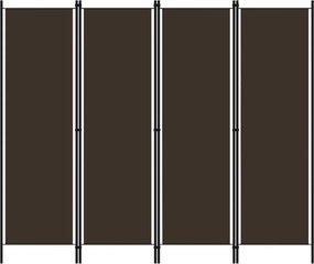 vidaXL Paravan de cameră cu 4 panouri, maro, 200 x 180 cm