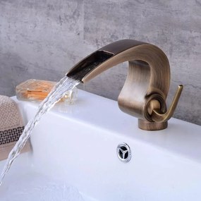 Baterie lavoar baie , tip cascada , bronz  antichizat , TRENDY S