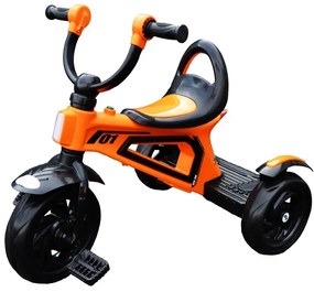 Tricicleta cu pedale pentru copii +3 ani,muzica,lumini-Portocaliu
