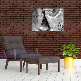 Tablou pe sticlă - Pictură africană (70x50 cm)