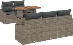 vidaXL Set de canapele pentru grădină 6 pcs Gri Rattan poli