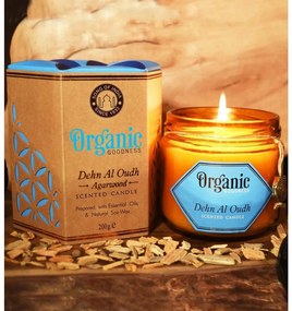 Lumânare organică Dehn Al Oudh - Agarwood 200 g însticlă ambră