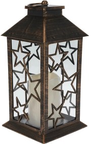Felinar cu lumânare LED Trifle Star negru, 14 x 28 cm