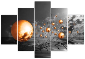 Tabloul bilelor portocalii abstarcte (150x105 cm)