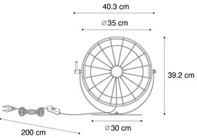 Lampă de masă industrială neagră reglabilă - Hanze