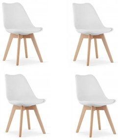 Set 4 scaune stil scandinav, Artool, Mark, PP, lemn, alb, 49x43x82 cm