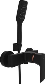 Baterie dus Rubineta Modena monocomanda negru mat cu set de dus para 1 functie
