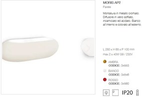 Aplica de perete MORIS AP2 galben 34553