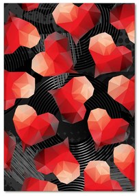 Tablou Printat Pe Sticlă inima geometrică