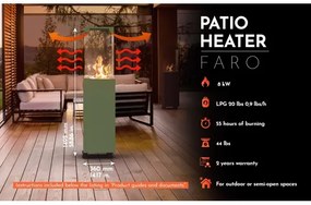 Șemineu de exterior pe gaz Planika Faro GAS 142x36 cm 8kW verde + capac de protecție