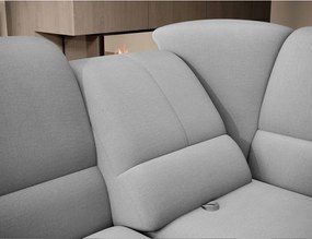 Colțar gri extensibil/cu spațiu de depozitare cu tapițerie din catifea (cu colț pe partea dreaptă/în formă de ”L”) Siber – ELTAP