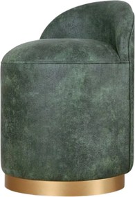 Taburet LUTON, verde/auriu, piele intoarsa, 45x45x50 cm