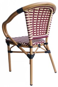 Set 2 scaune din poliratan cu cadru din aluminiu Sit&amp;Chairs rosu/bej