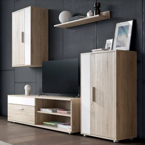 Set Living Zappo PAL Stejar Sonoma - Alb 190x35x190cm