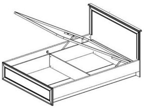 Pat 160 cu spatiu depozitare, woodline crem, TIFFY 20